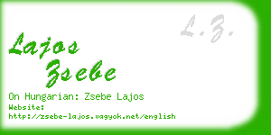 lajos zsebe business card